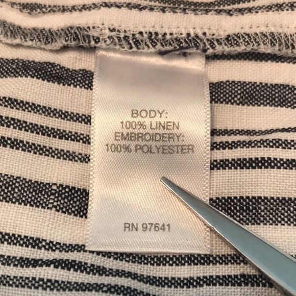 J Jill Love Linen Embroidered Striped Tunic Top Size M - Picture 11 of 11